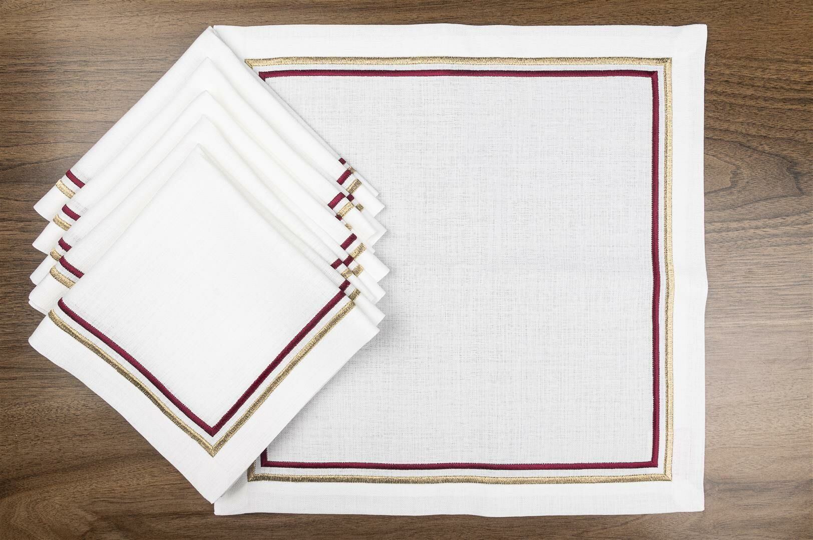 Celine Bordo Altın Peçete 6'lı 40x40