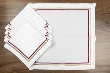Celine Bordo Altın Peçete 6'lı 40x40