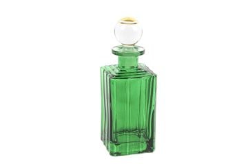 Yeşil Gold Çizgili Cam Şişe 19cm 200ml
