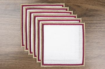 Celine Bordo Altın Bardak Altlığı 6'lı 14cm