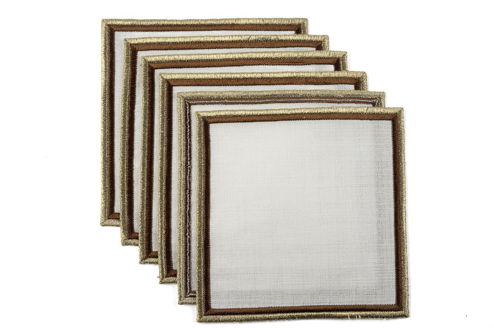 Celine Kahve Altın Bardak Altlığı 6'lı 16cm