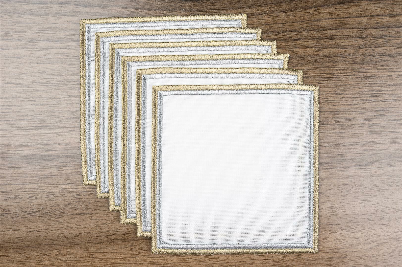 Celine Gümüş Altın Bardak Altlığı 6'lı 16cm