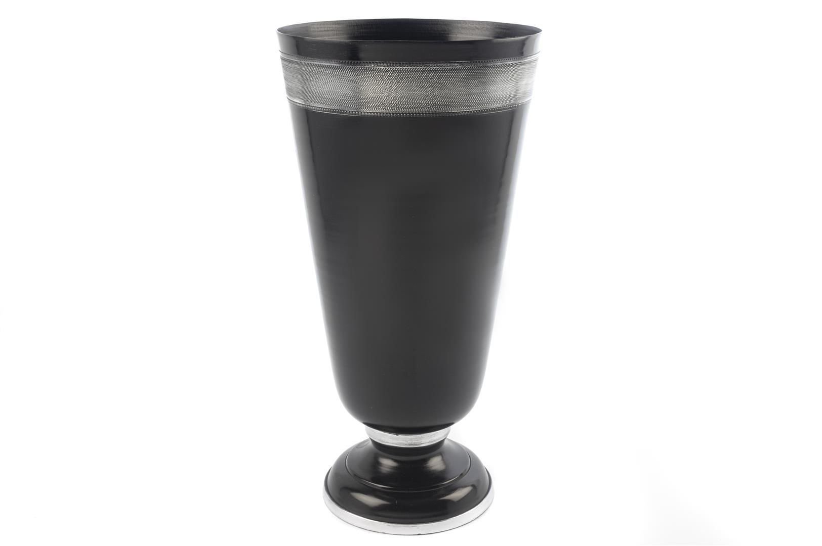 Siyah Gümüş Vazo 24x48cm