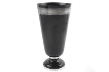 Siyah Gümüş Vazo 24x48cm