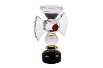 Fiyonklu Renkli Cam Mumluk 11x6x16cm