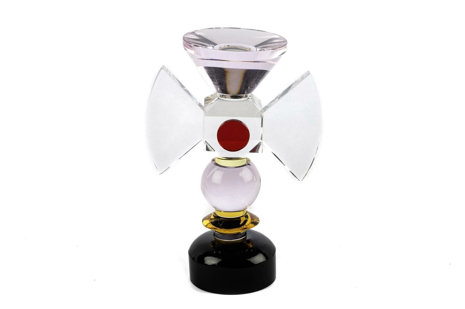 Fiyonklu Renkli Cam Mumluk 11x6x16cm