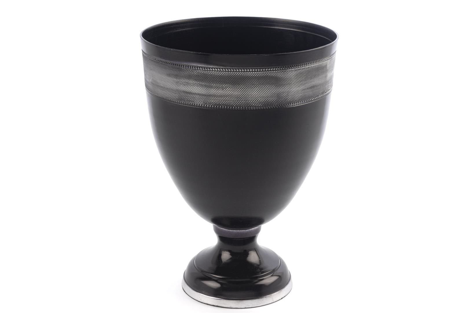 Siyah Gümüş Vazo 22x32cm