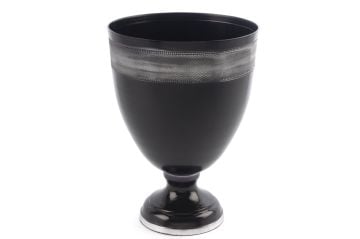 Siyah Gümüş Vazo 22x32cm