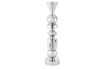 Gümüş Metal Mumluk 10x47cm