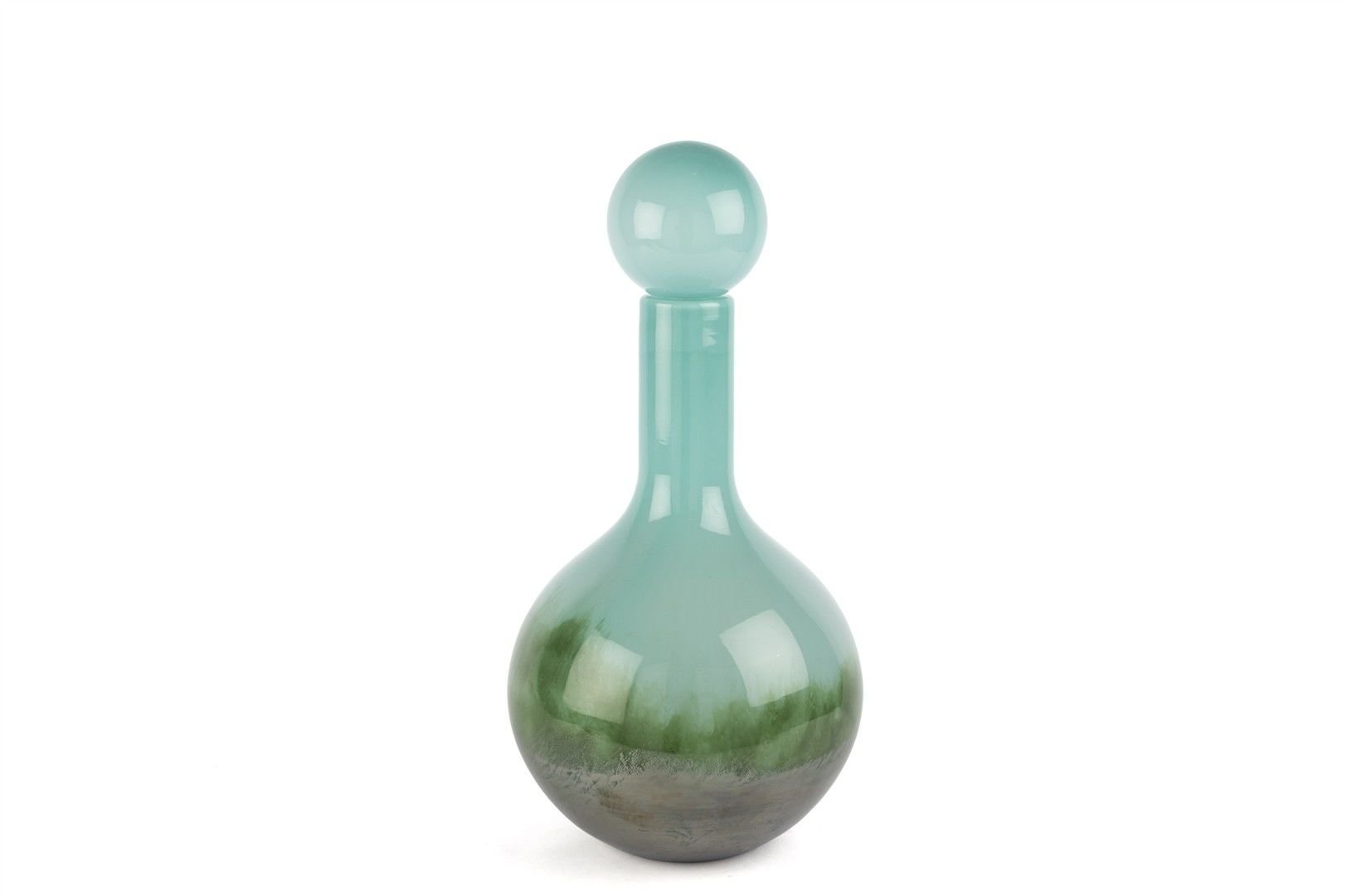 Turkuaz Yeşil Kapaklı Cam Küp 41x21cm