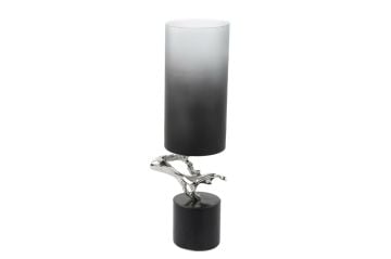 Marble Siyah Degrade Cam Vazo 13X45cm