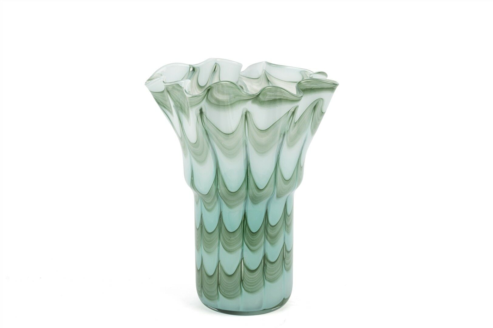 Turkuaz Dalgalı Vazo 31x22cm