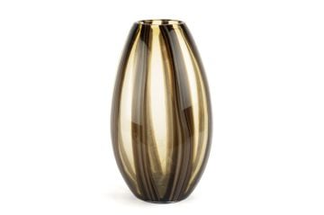 Amber Kahverengi Desenli Cam Vazo 33x18cm