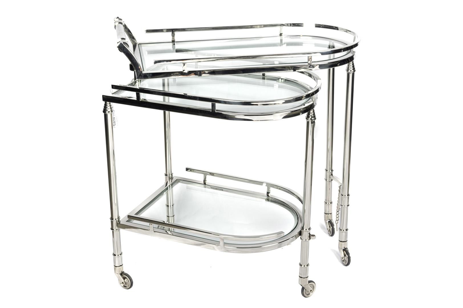 Gümüş Metal Servis Arabası 75x40x75cm