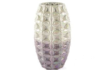 Beyaz Fuşya Porselen Vazo 38cm