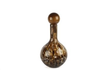 Kahverengi Desenli Cam Vazo 40x21cm