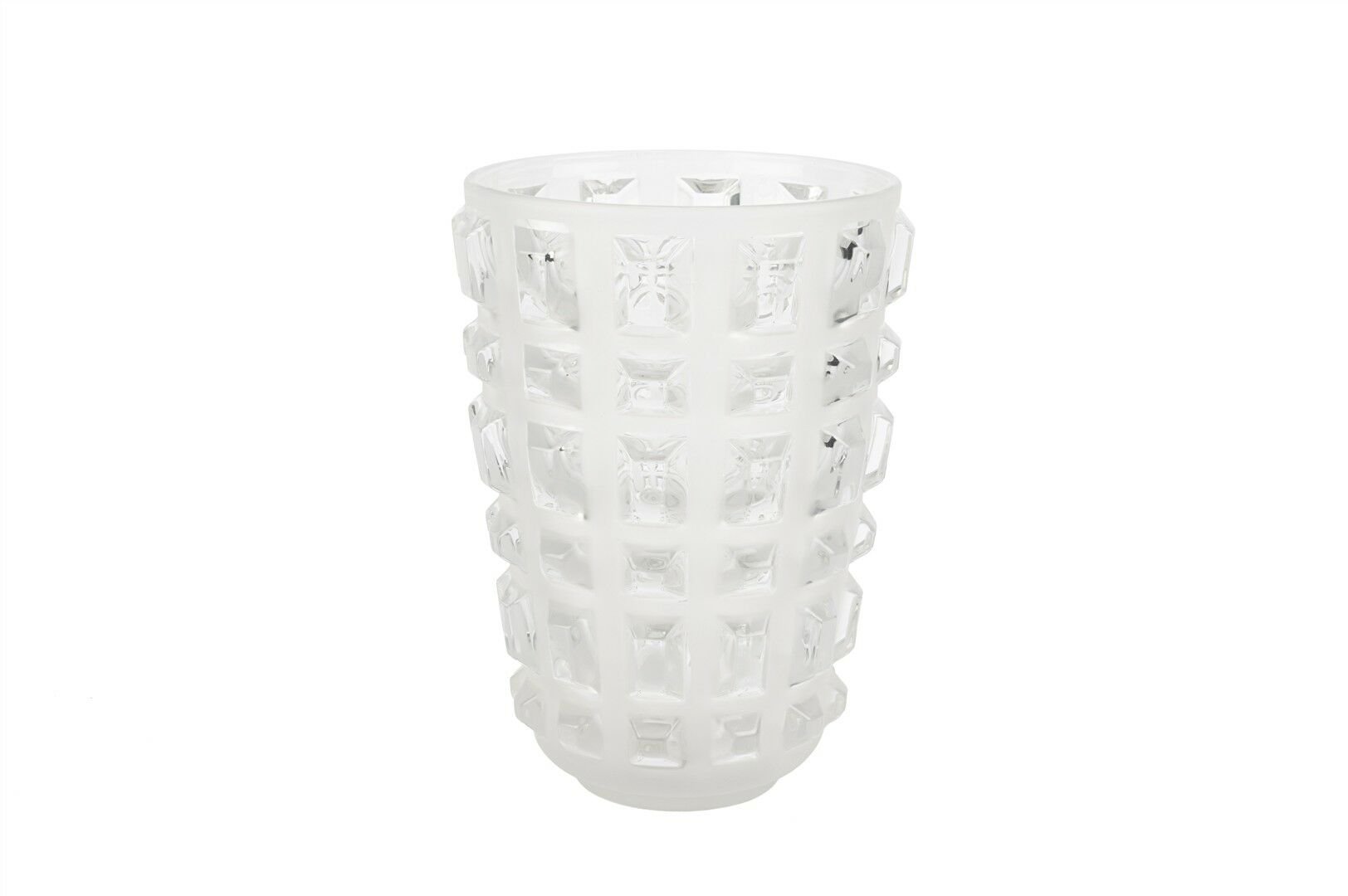 Kristal Kabartmalı Küp Vazo 18x26cm