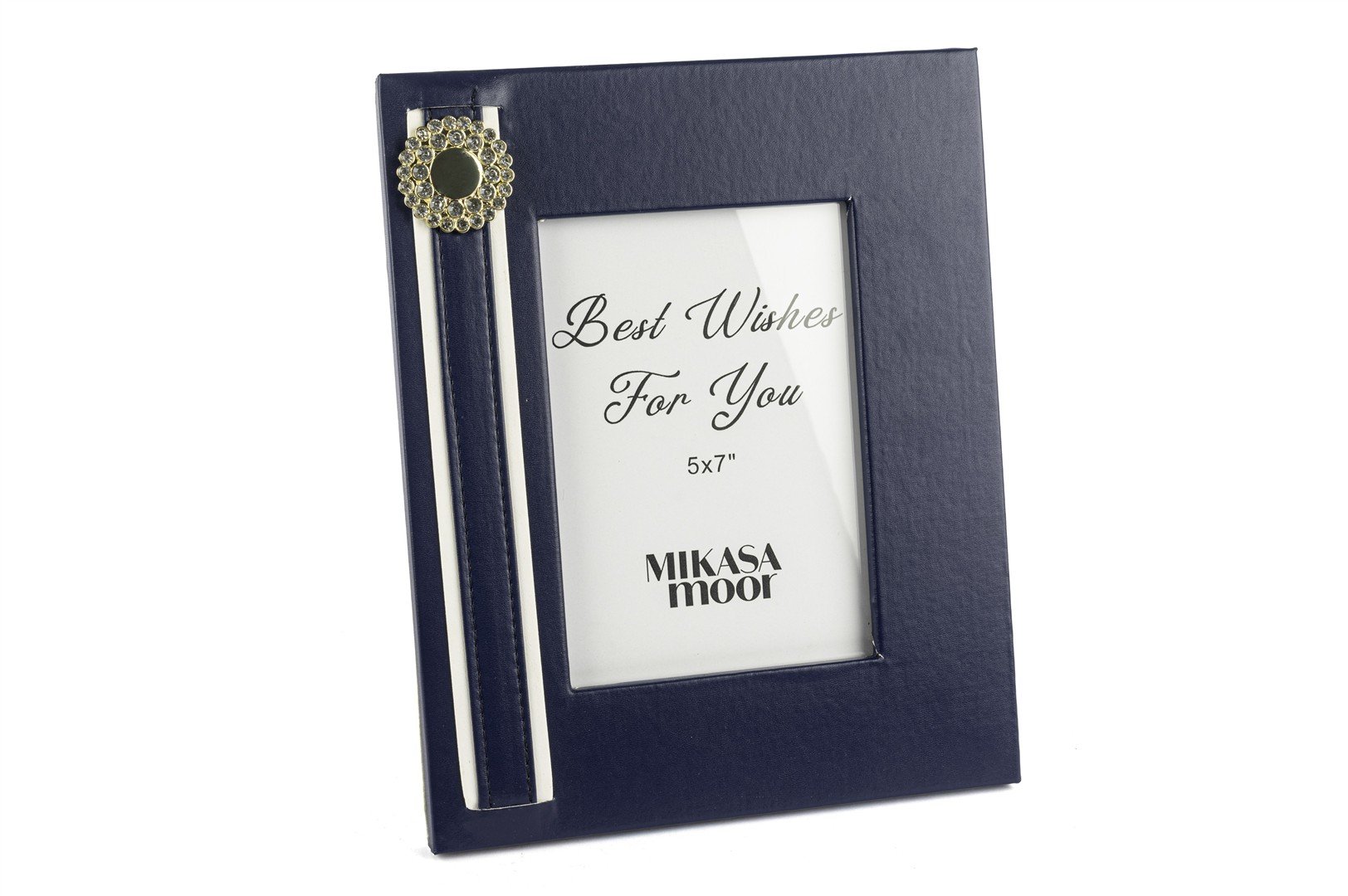 Lacivert Deri Taşlı Çerçeve 26x21cm