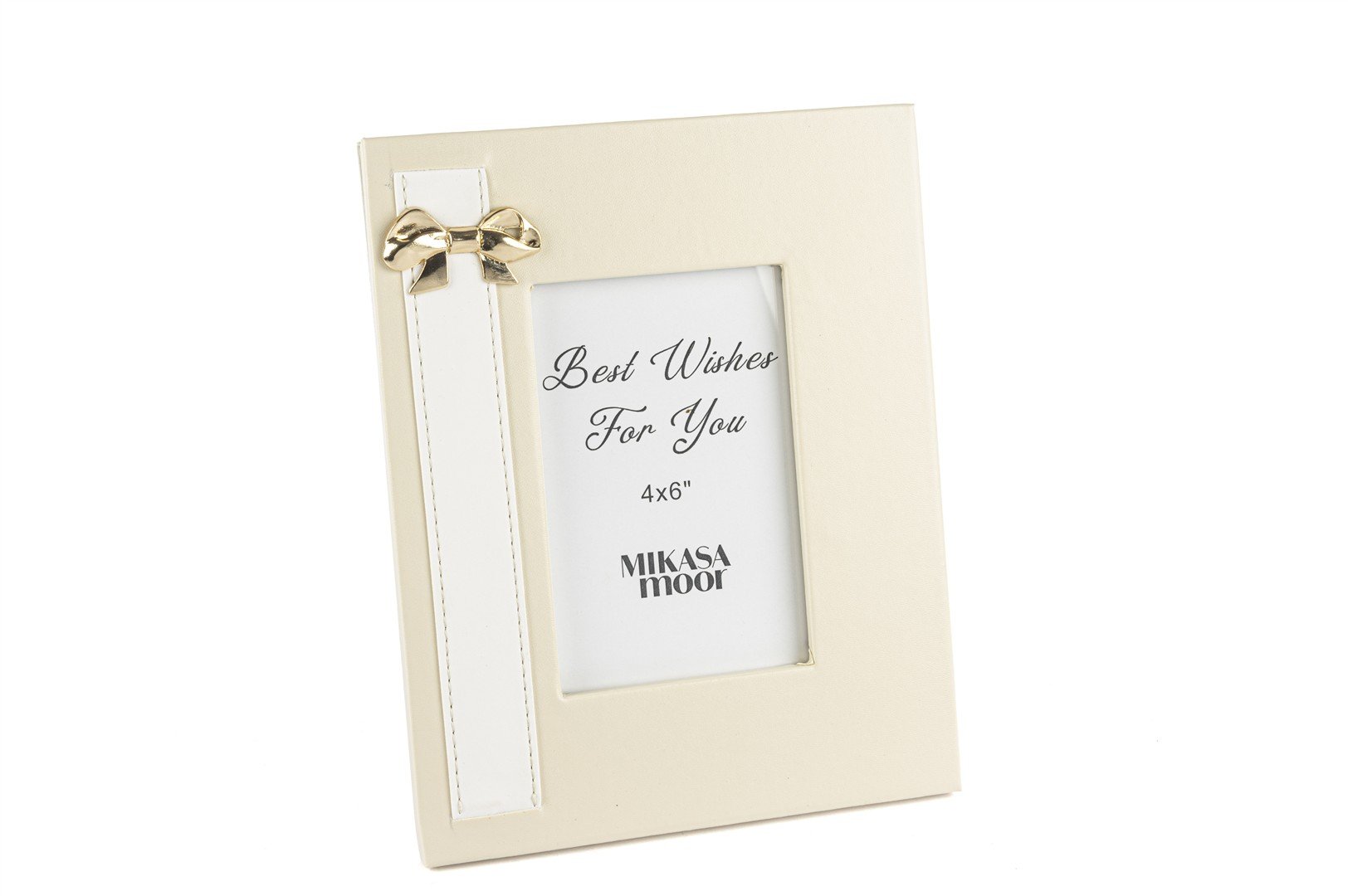 Krem Deri Gold Fİyonklu Çerçeve 24x19cm