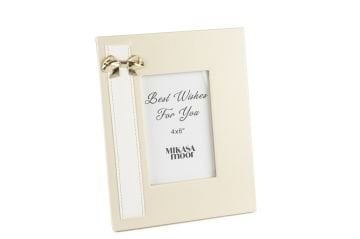 Krem Deri Gold Fİyonklu Çerçeve 24x19cm