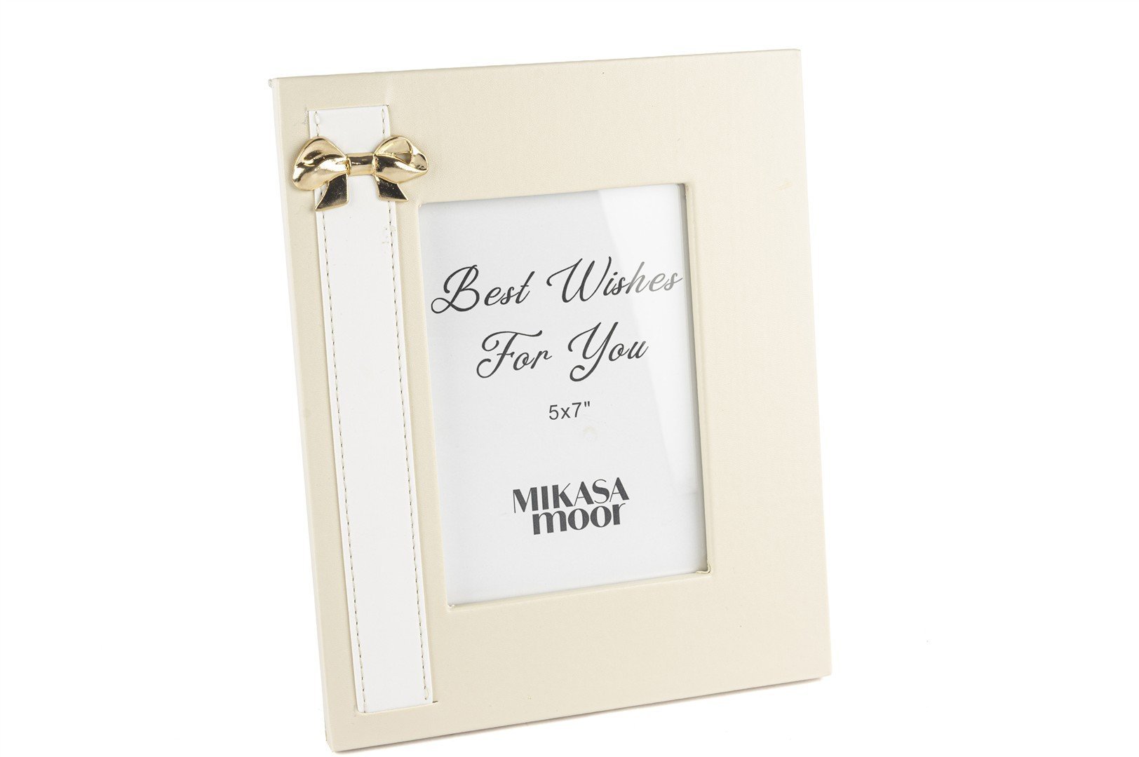 Krem Deri Gold Fiyonklu Çerçeve 26x21cm