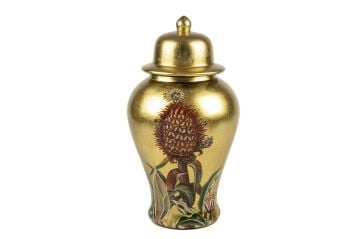 Gold Fiore Kapaklı Küp 20x36cm