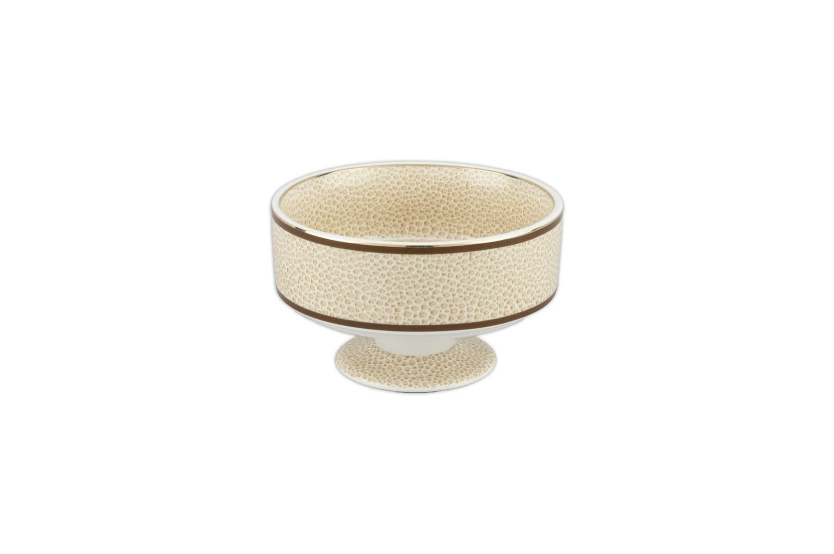 Micasa Desenli Ekru Ayaklı Kurabiyelik 13x8cm