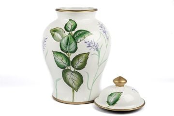 Ortanca Desenli Kapaklı Küp 30x50cm