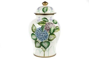 Ortanca Desenli Kapaklı Küp 30x50cm