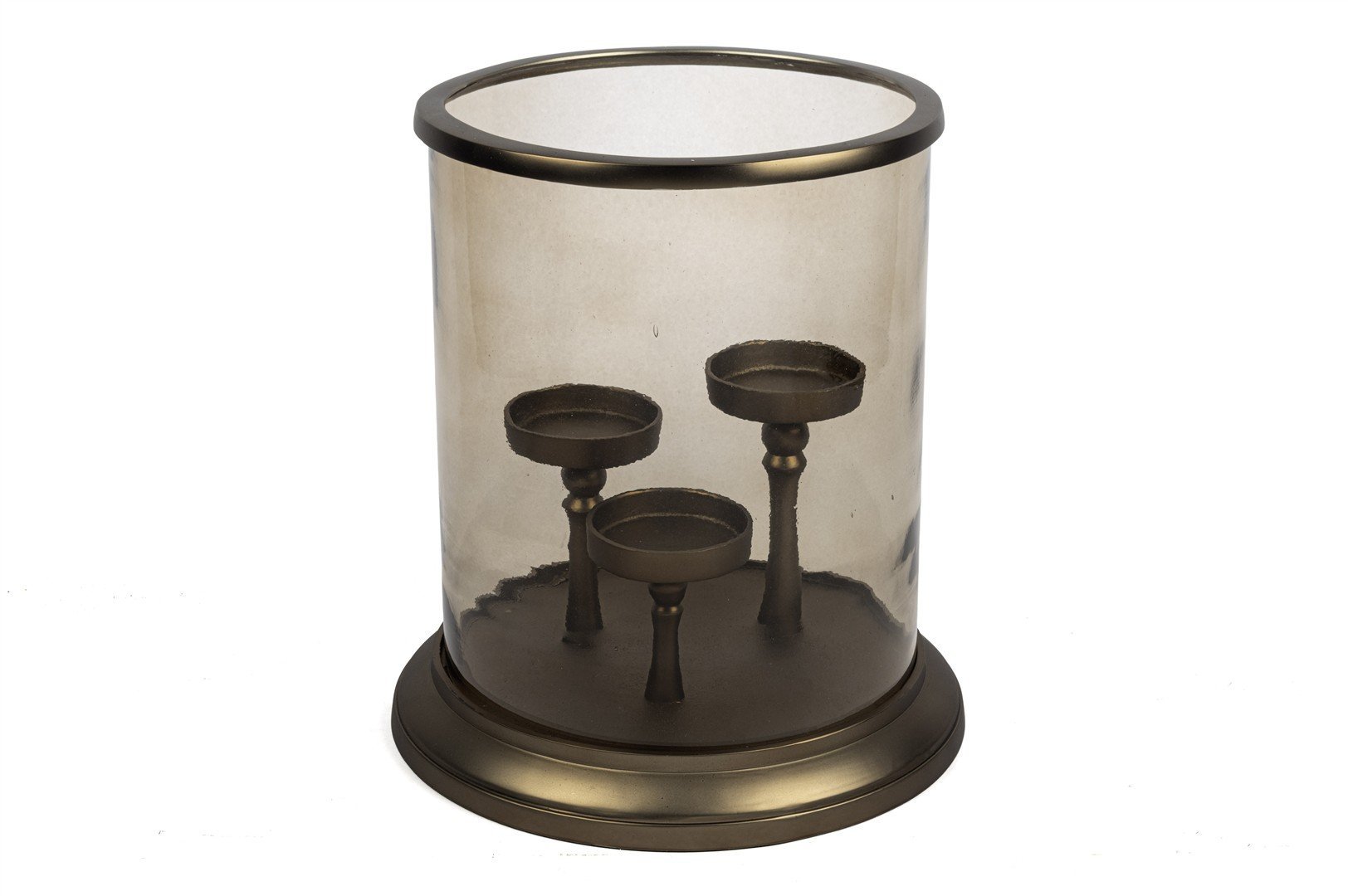 Amber Cam Fanus 3lü Şamdan32x35