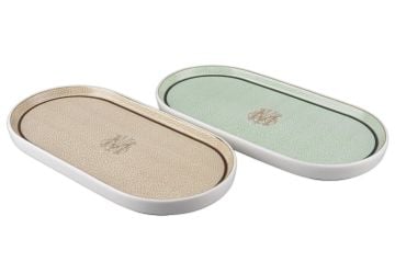 Micasa Desenli 2li Oval Servis Tabağı Seti 32x16cm