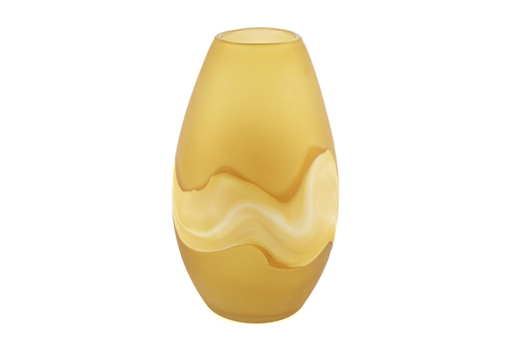 Oranj Buzlu Degrade Cam Vazo 19x31cm