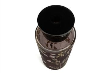 Mor Cam Çiçek Desenli Oda Kokusu 16x7cm