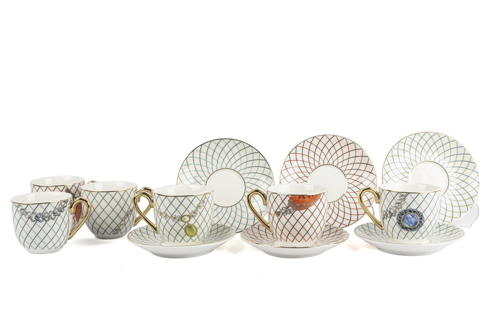 Ligne Dor 6 lı 3 Asorti Kahve Fincan Seti 100cc