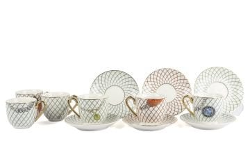 Ligne Dor 6 lı 3 Asorti Kahve Fincan Seti 100cc