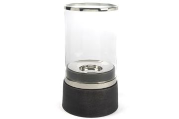 Siyah Gümüş Camlı Mumluk 23x45cm