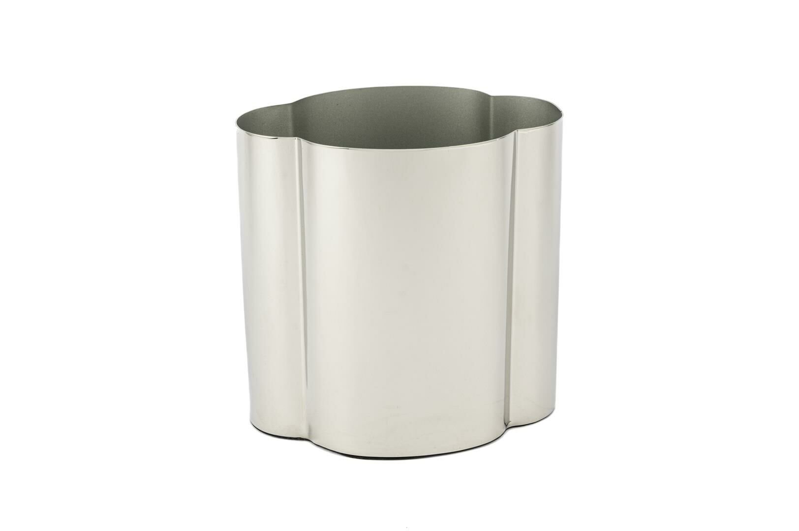 Silver Flower Metal Vazo 15x11x15cm