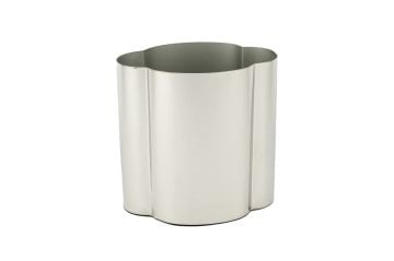 Silver Flower Metal Vazo 15x11x15cm