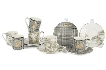 Forest Plaid 6lı Kahve Fincan Seti 90cc