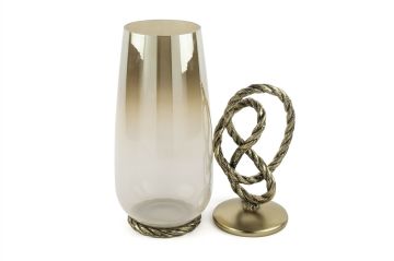 Beyaz Bronz Cam Halat Detaylı Obje 59x16cm