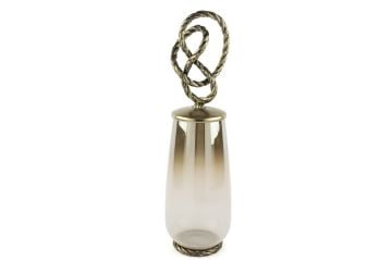 Beyaz Bronz Cam Halat Detaylı Obje 59x16cm