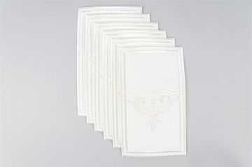 Lisa Beyaz Çatal Bıçak Kaşık Peçetesi 6'lı