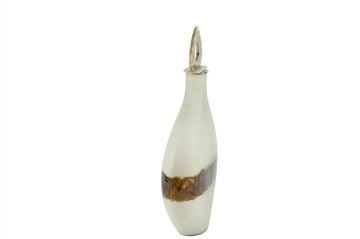 Zeolit Taşlı Beyaz Cam Dekoratif Obje 10x50cm