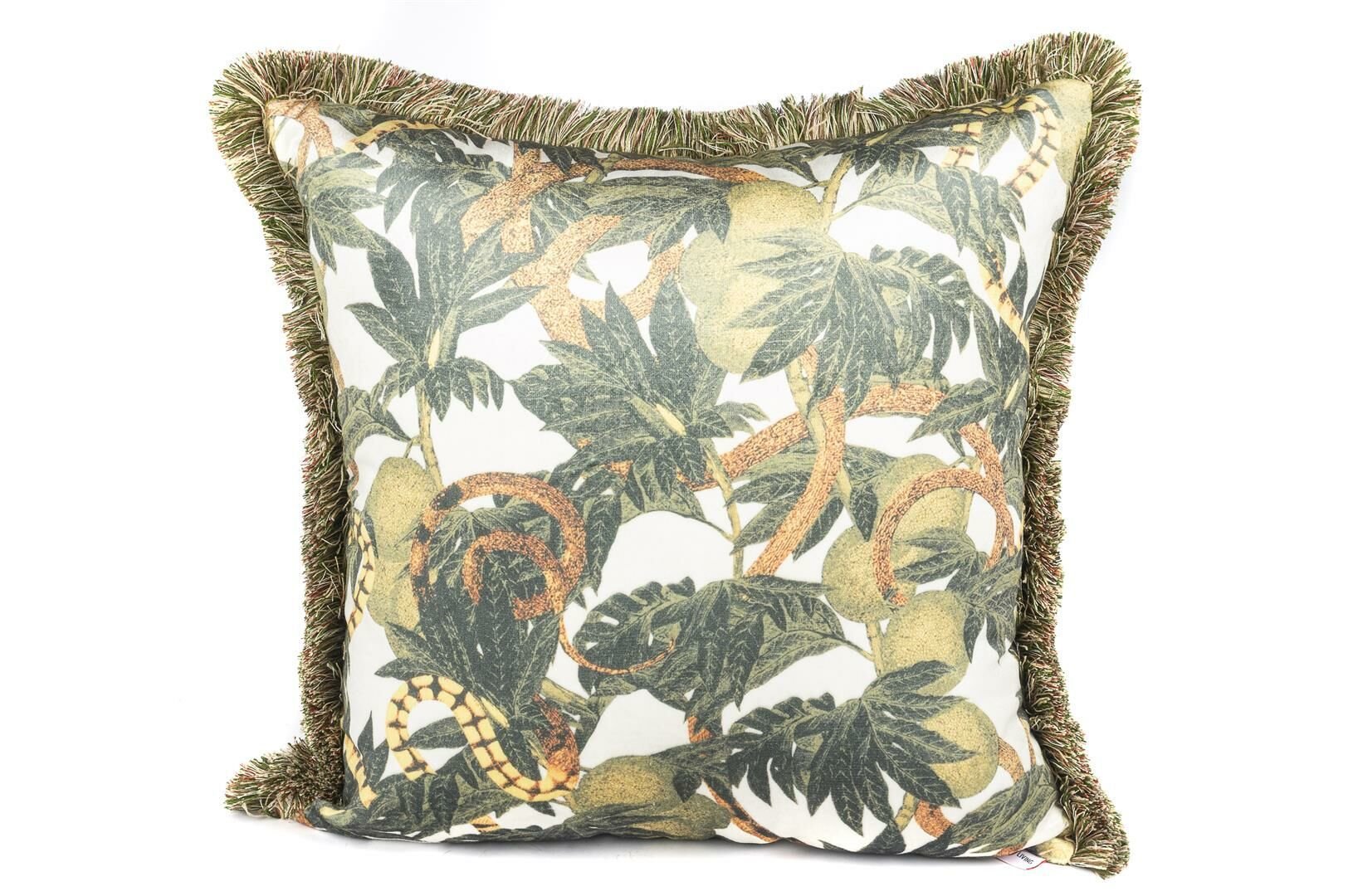 Sarmaşık Beyaz Baskılı Yastık 55x55