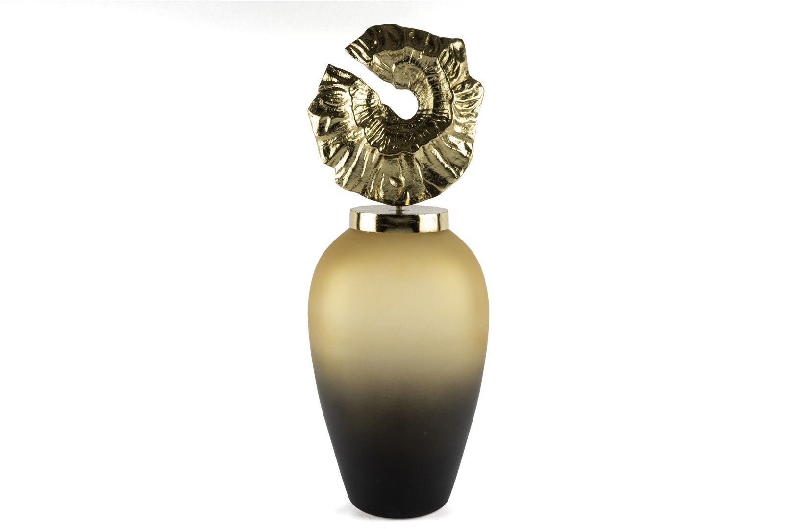 Siyah Kahve Cam Gold Başlıklı Dekoratif Obje 20x60cm