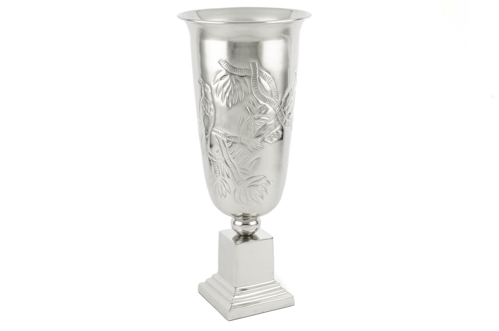 Silver Ayaklı Metal Vazo 22x52cm