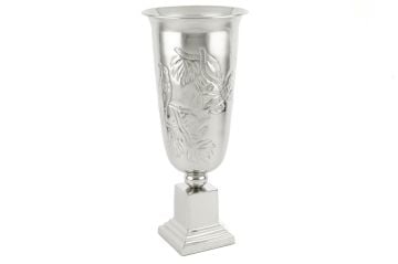 Silver Ayaklı Metal Vazo 22x52cm