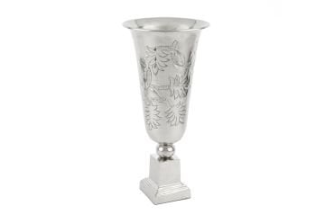 Silver Ayaklı Metal Vazo 21x45cm