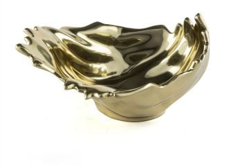 Altın Dalga Dekoratif Kase 33x15cm