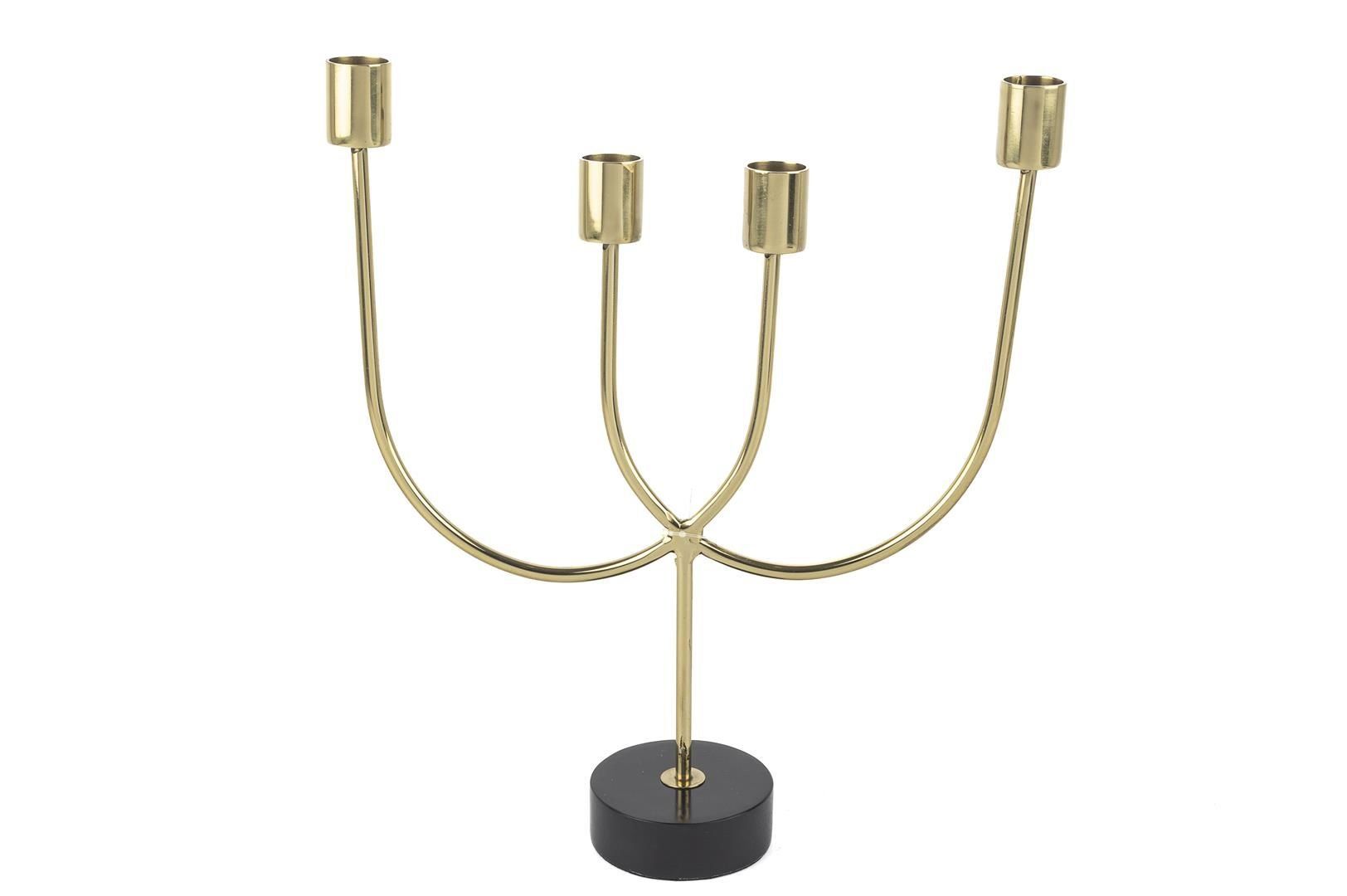 Gold Siyah 4 Kollu Şamdan 28x8x34cm